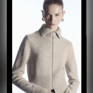Cos CROPPED WOOL ZIP-UPCARDIGAN